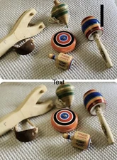 Traditional Mexican Toys Set Trompo Toma Todo Balero Resortera Wood Yo Yo