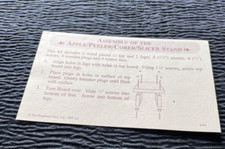 Paperwork For Pampered Chef Apple Peeler Corer Stand Original 1995