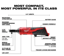 New M12 Milwaukee 2456-20 1/4" Ratchet tool
