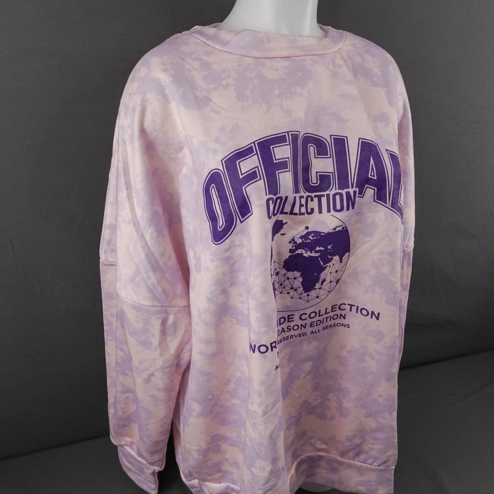 BooHoo Mujer Sudadera 20 Rosa Tie Dye Oficial Gran Tamaño Urbano Streetwear NUEVO Foto 3 de 4