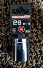 Powerbuilt 26mm 1/2" Chrome 12 Point Shallow Socket #642023M