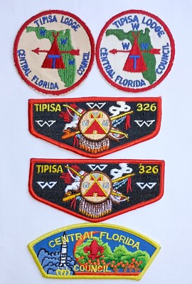 Lot of 4 Tipisa Lodge 326 OA Order of the Arrow R3, R5, S26, S36 Patches