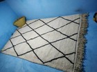 Authentic Beni Ourain Rug 6'8" x 5'5" Moroccan Handmade Wool Carpet Traditional