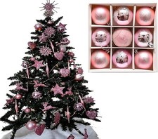 Image of 9 x 60mm Luxury Premium Glitter Baubles Christmas Tree Decoration Bauble XMAS