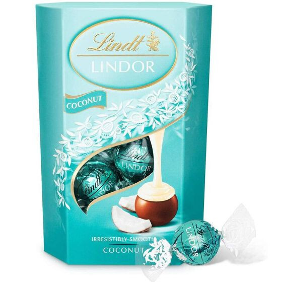 Lindt Lindor Coconut Chocolate Truffles Box 200g | Coconut chocolate truffles with a smooth centre. Premium Lindt gift box for Christmas, birthdays and sharing. - Image 5