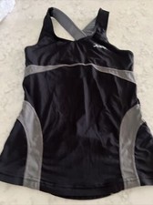ZOOT Sports Bra Tank Top Cycling Run Activewear Black Gray Sz Small
