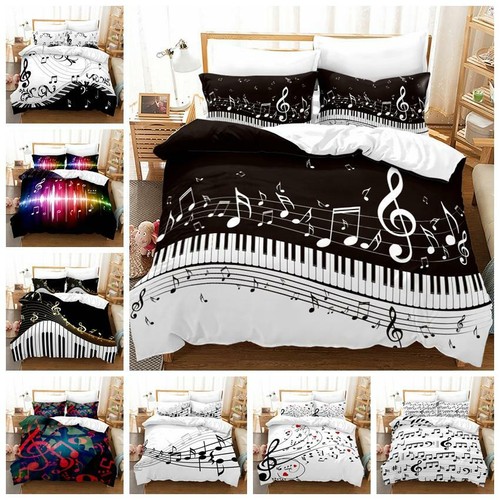 Music Piano Quilt Duvet Cover Arts Bedding Set Pillowcase Single Double