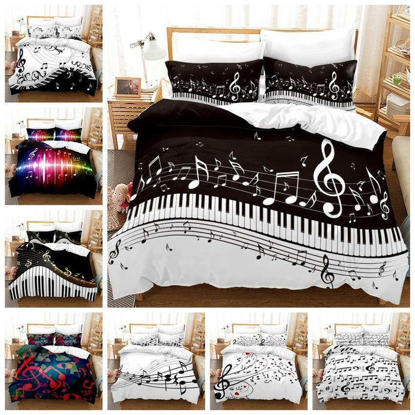 Music Piano Quilt Duvet Cover Arts Bedding Set Pillowcase Single Double