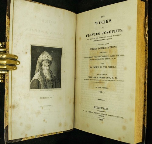 1826 Works of Flavius Josephus Jewish Wars Jesus Christ Lg. Map Fine Leather - Picture 7 of 12