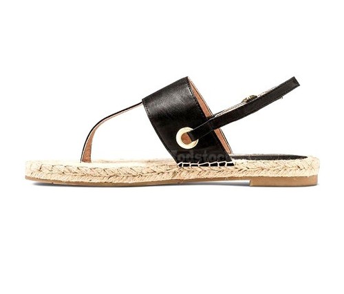 Damen-Espadrille-Sandalen Mossimo Cappi schwarz Riemen T-Riemen neu ohne Karton C15 - Bild 2 von 3
