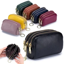 Genuine Leather Change Purse Coin Bag Ladies Womens Wallet Zipper Mini Wallets