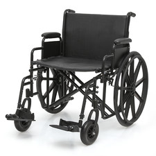Foldable Manual Extra-Wide Seat Wheelchair w/ Adjustable Foot Rest