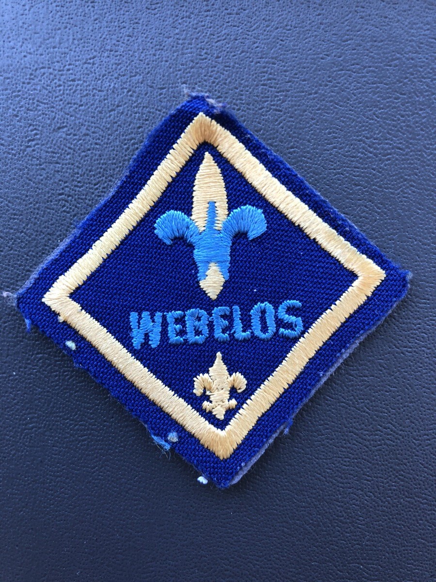 Cub Scout BSA Webelos Rank Embroidered Patch Blue Yellow MR