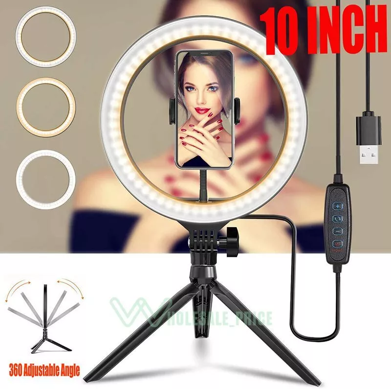 Aro De Luz Para LED Fotografia Maquillaje Para Celular Con Tripode Y Soporte