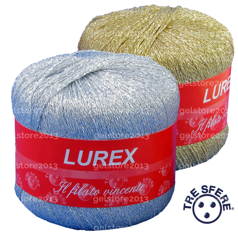 Gomitolo Filato Uncinetto Lurex Laminato Lamè Oro Argento TRE SFERE da GELSTORE