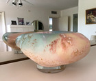 Vtg. 1980's Tony Evans Raku Pottery Centerpiece Bowl SIGNED 13.0L x 9.75W x 6.5H — photo 5