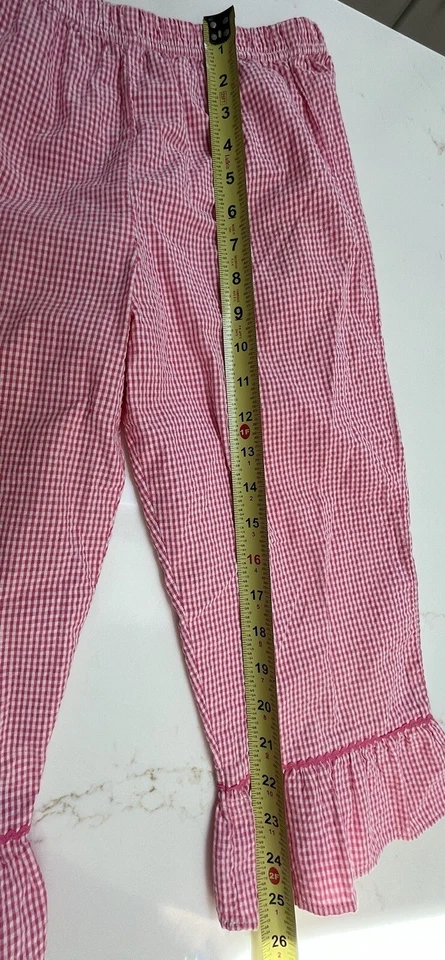 Pantalones capri Kelly’s niños niñas 10-12 Seersucker rosa y blanco a rayas Foto 4 de 4