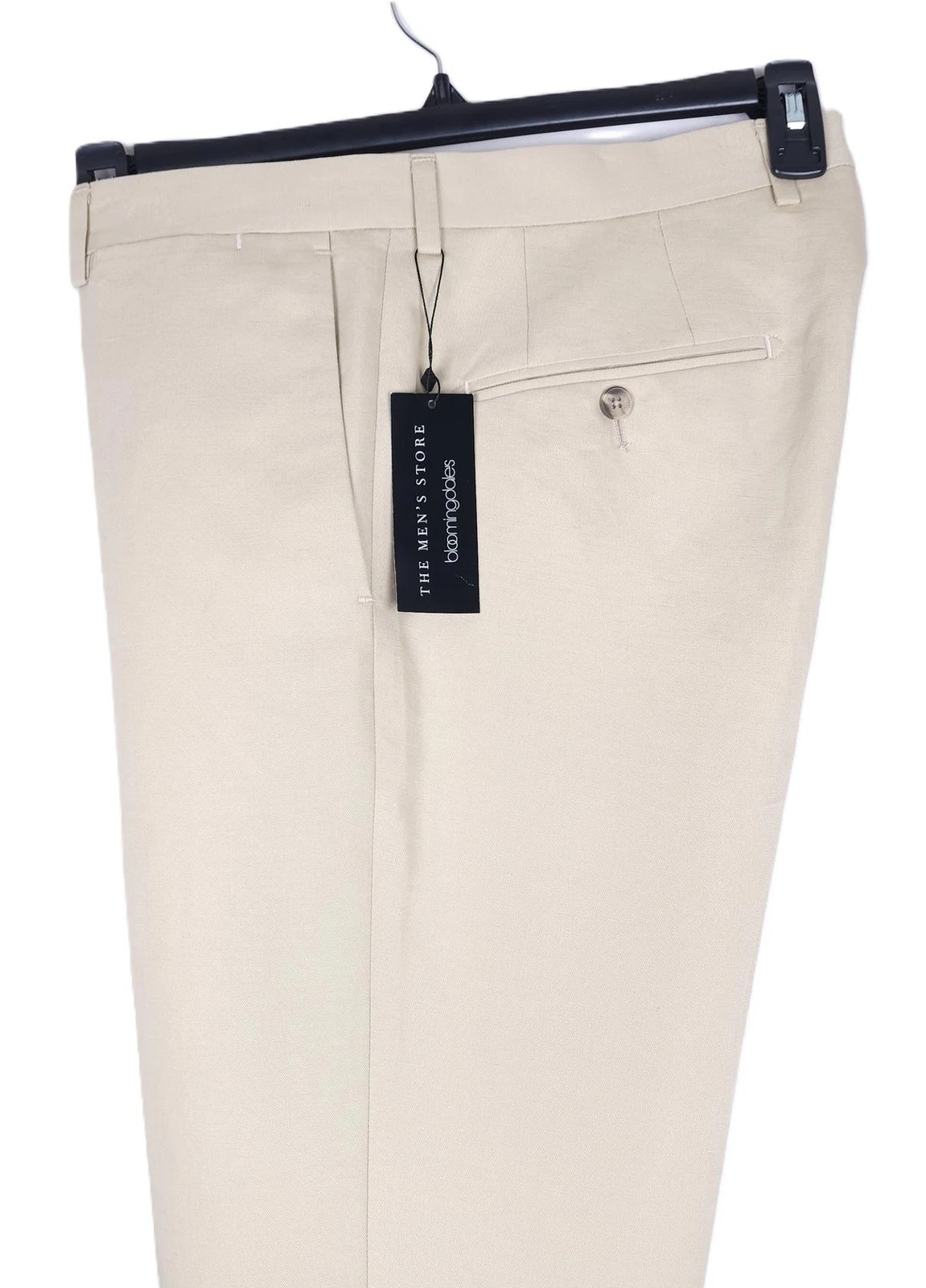 The Mens Store Slim Fit Dress Pants Sz 36 R Tan Solid Cotton & Linen Blend NWT