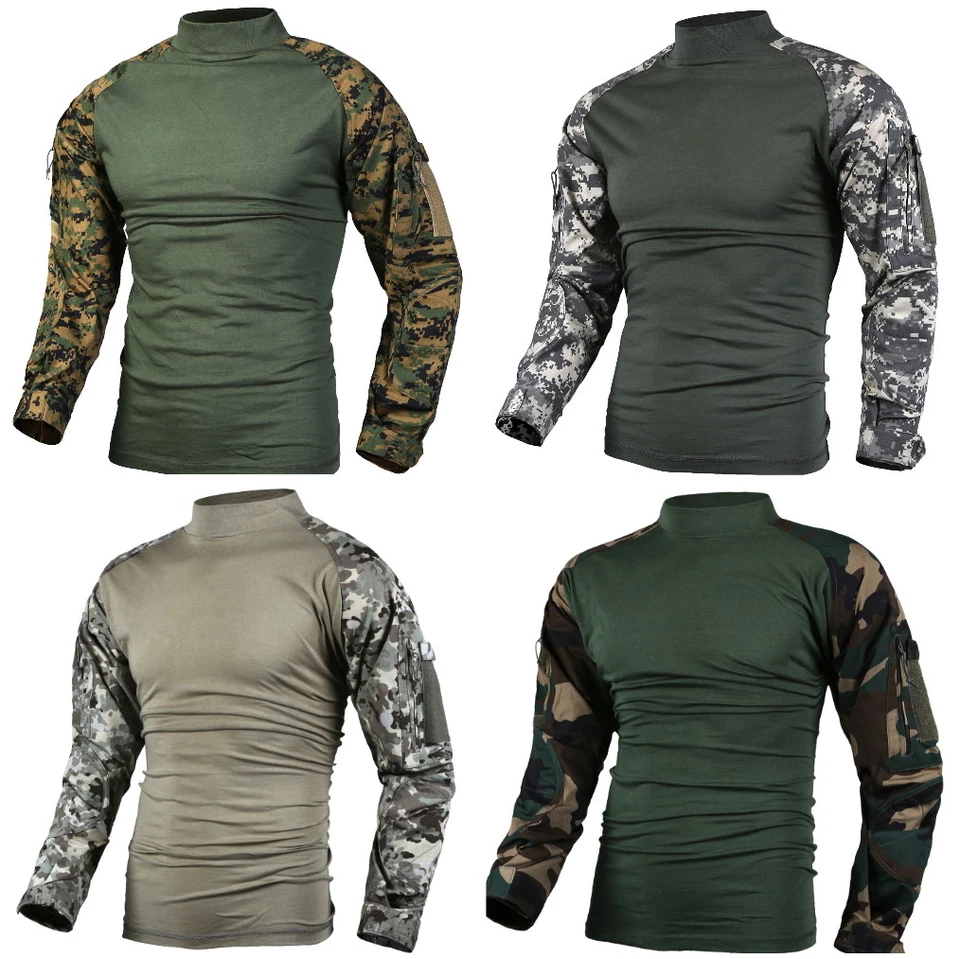 Camisa de combate masculina militar resistente ao calor batalha tática AirSoft - Imagem 3 de 4