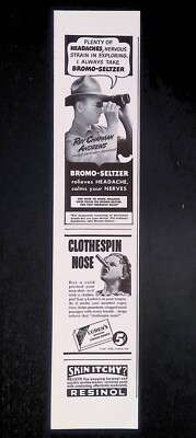 Print Ad 1930's Bromo Seltzer Roy Chapman Andrews Ludens Cough Drops Resinol