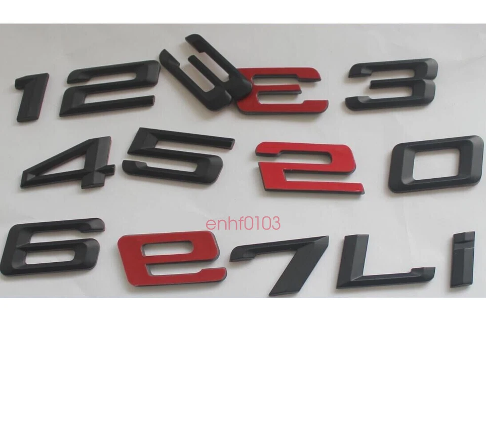 Pegatina insignia emblema letras maletero número negro mate para BMW Serie 5 528i Foto 3 de 4