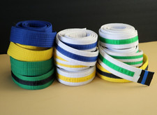 Lot of 10 Taekwondo Martial Arts Ranking Belts Various Colors  Sizes