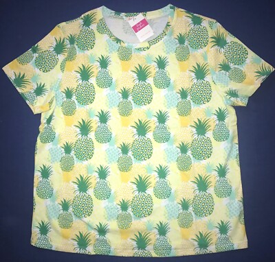 FRESH PRODUCE Small Lemondrop $49 PINEAPPLE STAND Scoop Neck Tee Top NWT New S