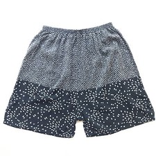 Pure Silk Summer Shorts, Black White, One Size Fits All,