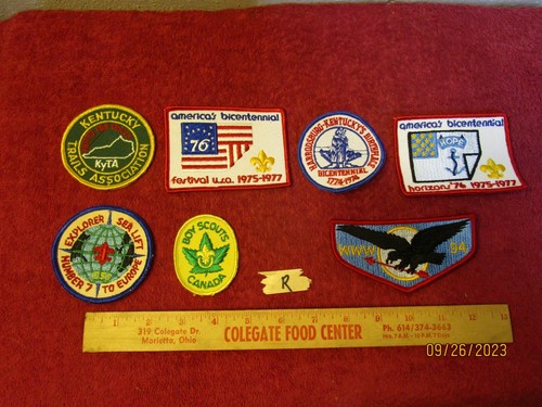 Lot of 7 Vintage Patches Boy Scouts BSA WWW 94 Kentucky Trails Sea Lift Europe