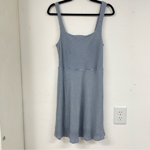Urban Outfitters Blue & White Stripes Sleeveless Fit & Flare Mini Dress