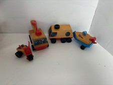 VIntage 1973 Mattel Putt Putt Boat, Trailer, Cinstruction Vehicle and Tricycle