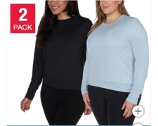 Lukka Lux Ladies' 2 Pack Long Sleeve Active Top Blue & Black Size XXL NWT