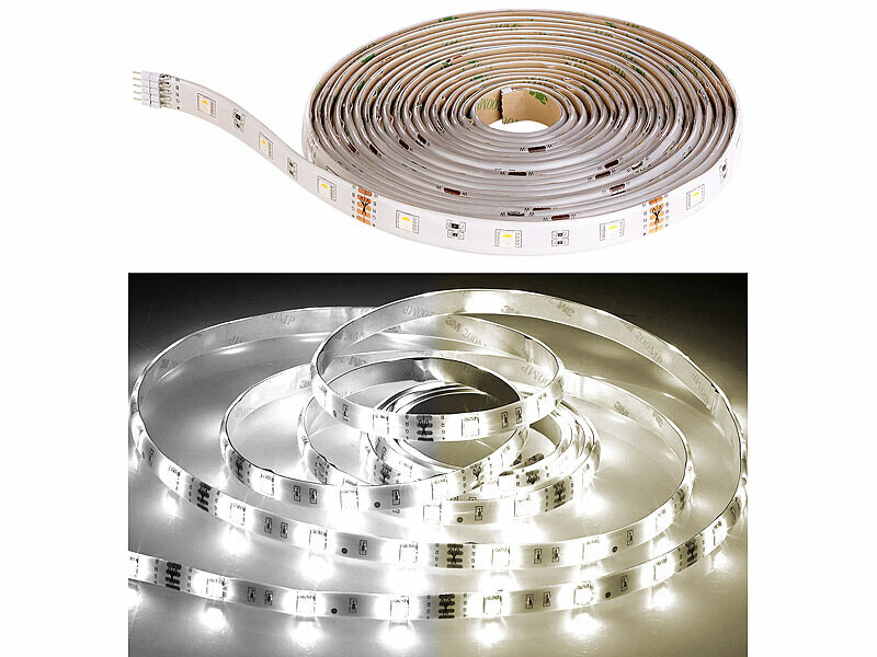 Bande LED LAT-530 Luminea ruban lumineux de 5 mètres blanc ajustable