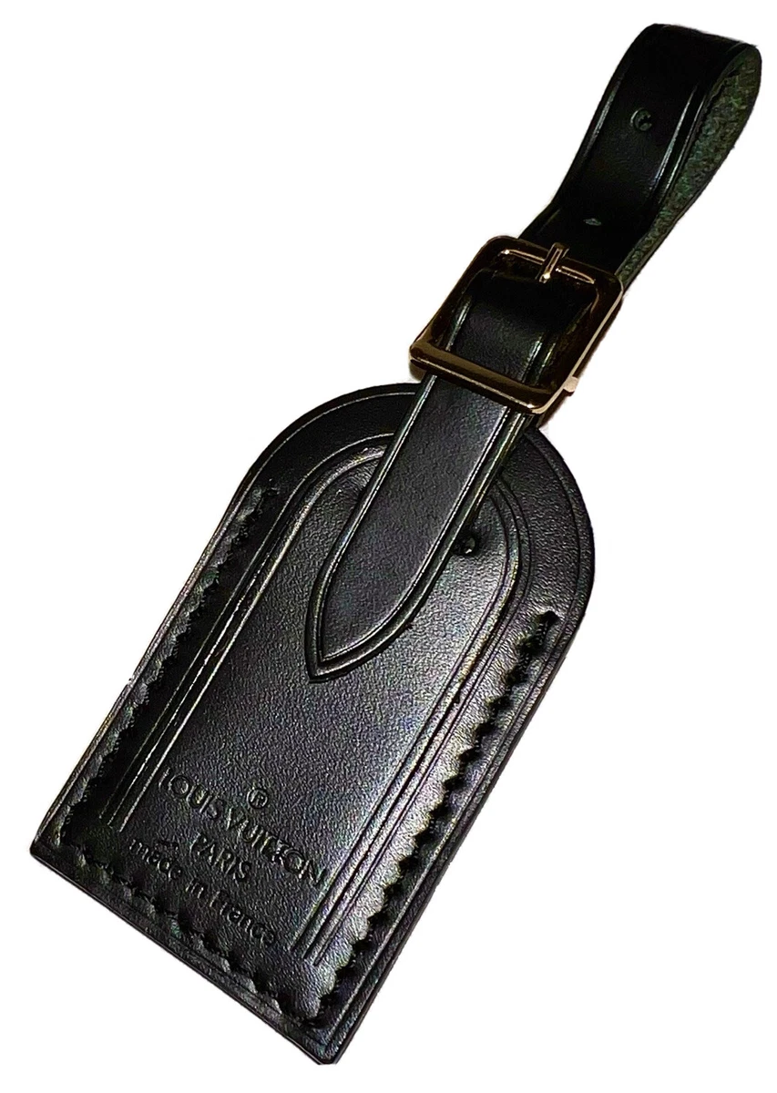 Louis Vuitton Luggage Tag Small Goldtone Black 0001 Authentic - 1