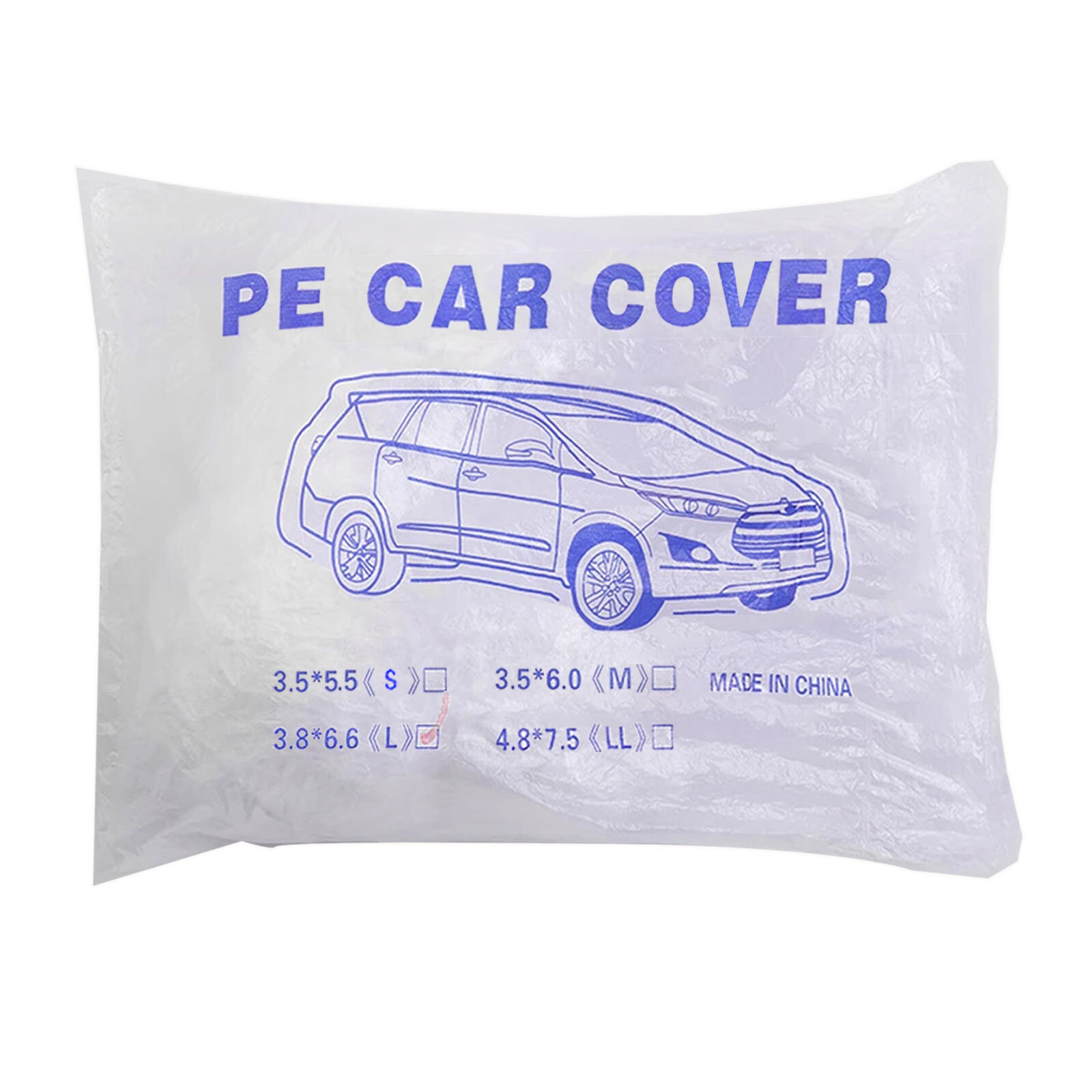 Disposable Car Cover With Elastic Band Full Protective Plastic PE