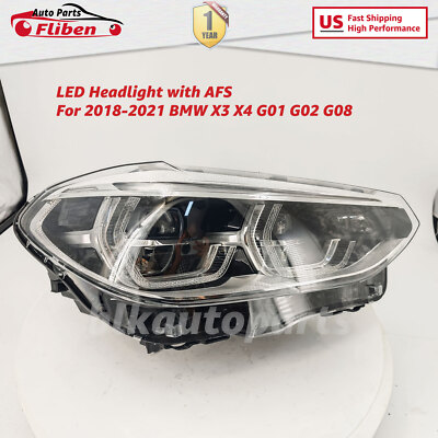 For 2018-2021 BMW X3 X4 G01 G02 G08 LED RH Adaptive Headlight w/ AFS 63117466116
