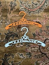 2 Vintage Blue  Orange Baby World USA Plastic Clothes Hangers Bambi  Friends
