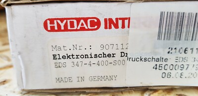 HYDAC Pressure Sensors EDS 347-4-400-S00 NEW