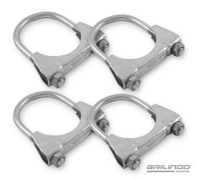 4 Edelstahl Schellen M8 65mm Ext. Lang Gewinde U Bügelschelle Klemme Rohrschelle