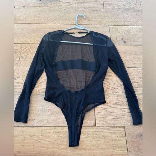 Atelier Amour Sheer Black Bodysuit Womens Sz Small - Picture 9 of 11