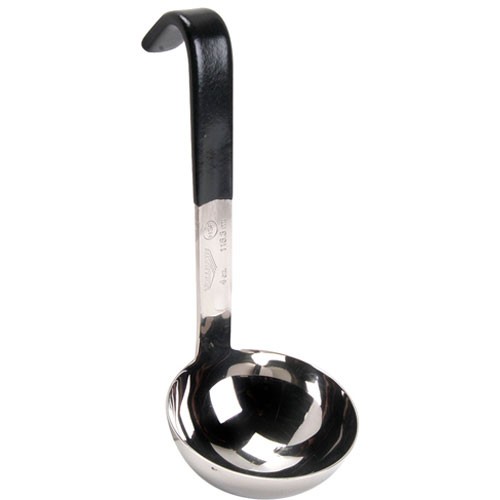 Vollrath 4970420 4 oz Antimicrobial Black Ladle