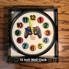 Gamers Wall Clock Old East Main Co 12 Inches Man Cave Video Game Kids Room Dorm