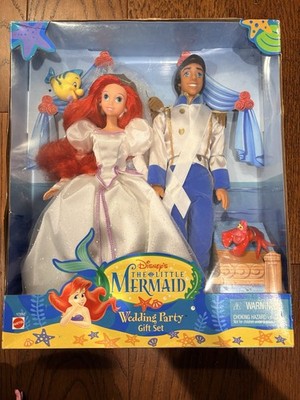 Disney THE LITTLE MERMAID AND PRINCE ERIC Wedding Party Set 1997 BARBIE DOLL