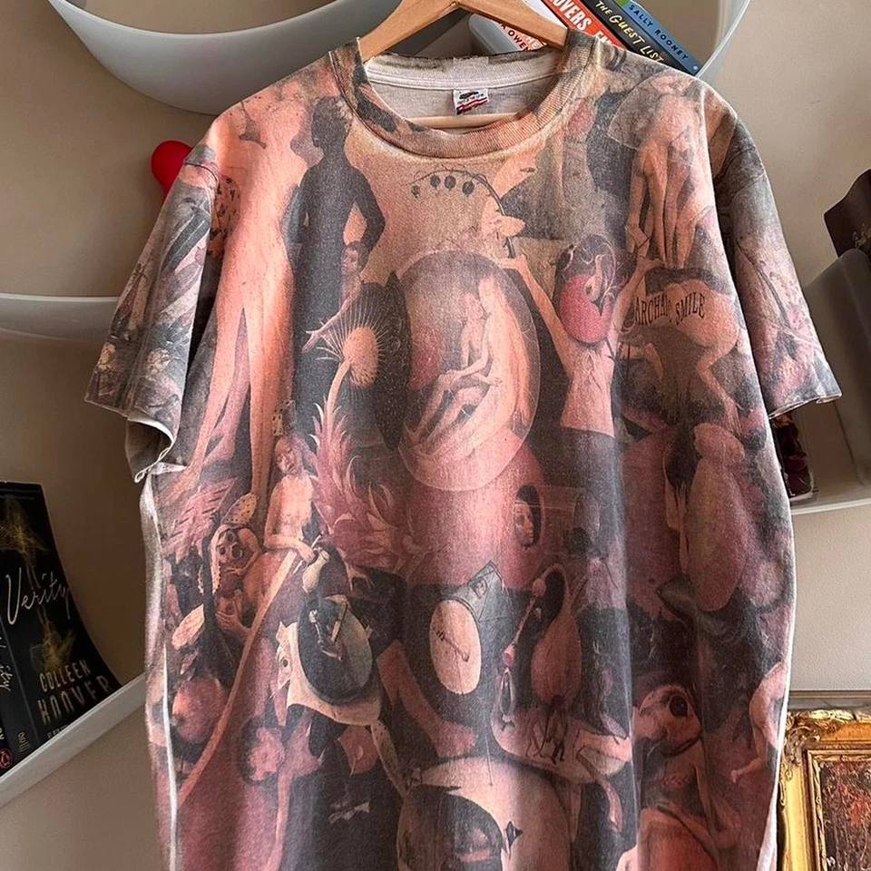 Vintage Garden Of Earthy Delights Archaic Smile Art Shirt Size L - Image 2 of 4