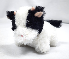 Hugfun Black  White COW Plush Stuffed Animal 6"