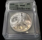 2002 American Silver Eagle Coin $1 Graded ICG MS69 1 Oz Uncirculated Certified