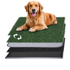 Reusable Pet Grass Potty w/ 2-Pack Replaceable Artificial Grass Quick Absorbe...