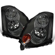 Headlight Assembly Pair for Infiniti G35 2003 2005 2Dr Coupe Xenon HID Smoke