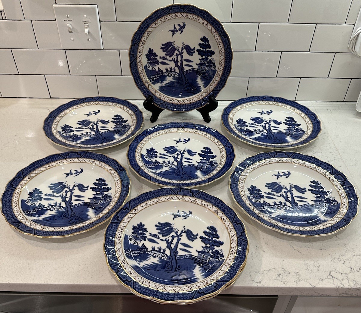 VTG Real Old Willow Blue by BOOTHS Set Of MINT Dinner Plates
