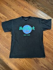 Vintage Made In Usa Hard Rock New York Single Stitch Black Large